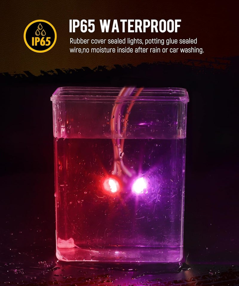 Partsam 10Pcs Dual Color 3/4" Round LED Marker Light Red to Purple Auxiliary Light Side Marker Clearance Light Indicators with Bullet Plug for Trailer Truck Pickup Camper RV - Image 4